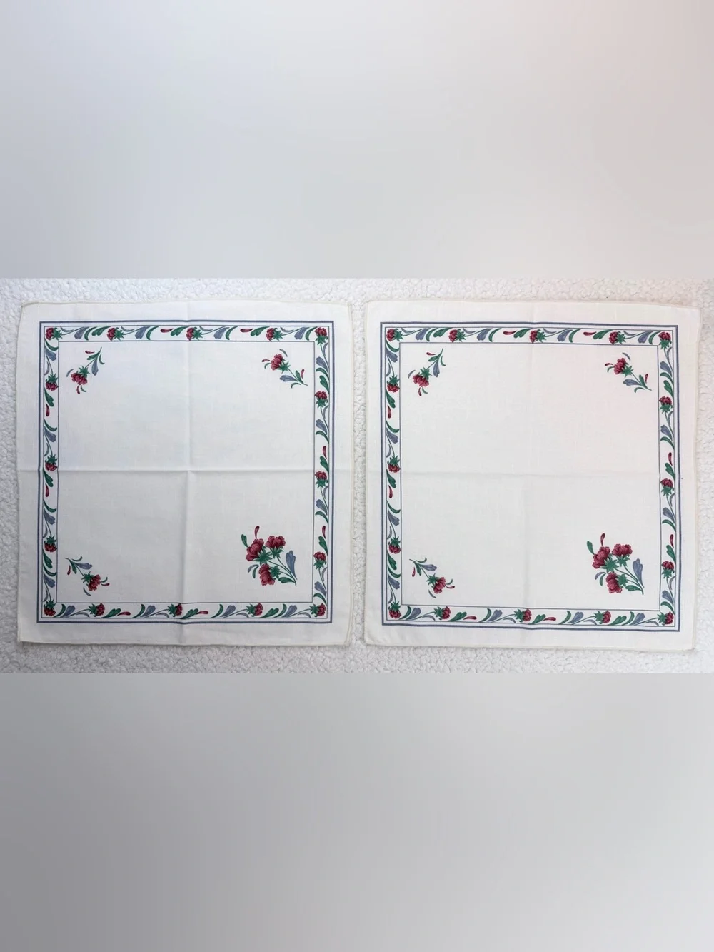 (VTG) LENOX LINENS BY SUNWEAVE • 1989 Floral Cloth Napkins, Set of 2